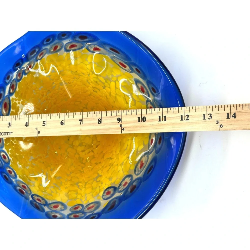 Murano Style Art Glass Footed Bowl 12
